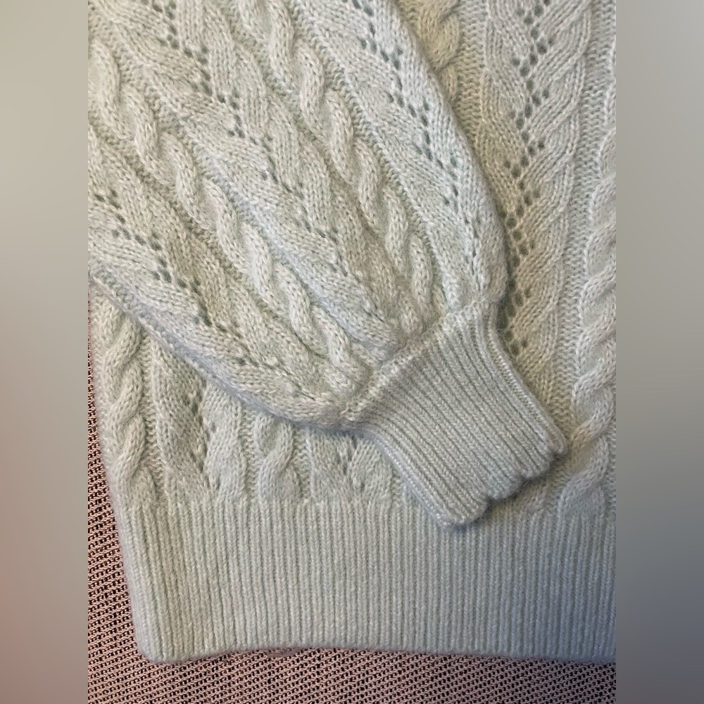 NEW Needle & Thread Midline Jumper Sweater Alpaca Wool Blend Mint Green | size S - Picture 7 of 10